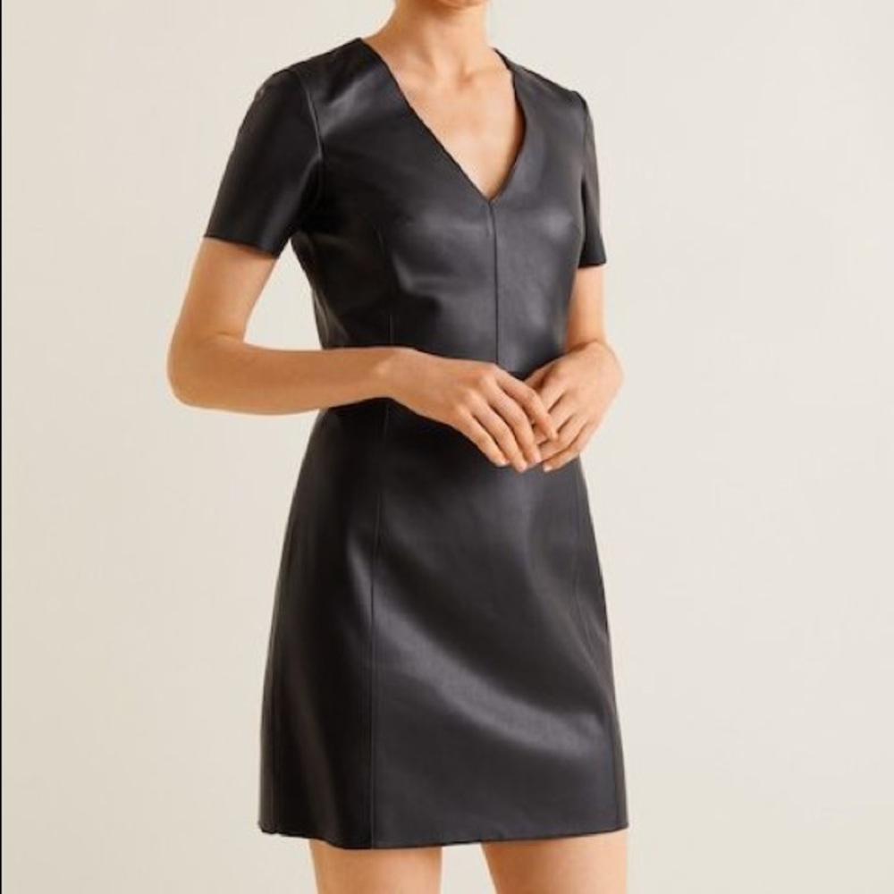 Faux leather Mango dress